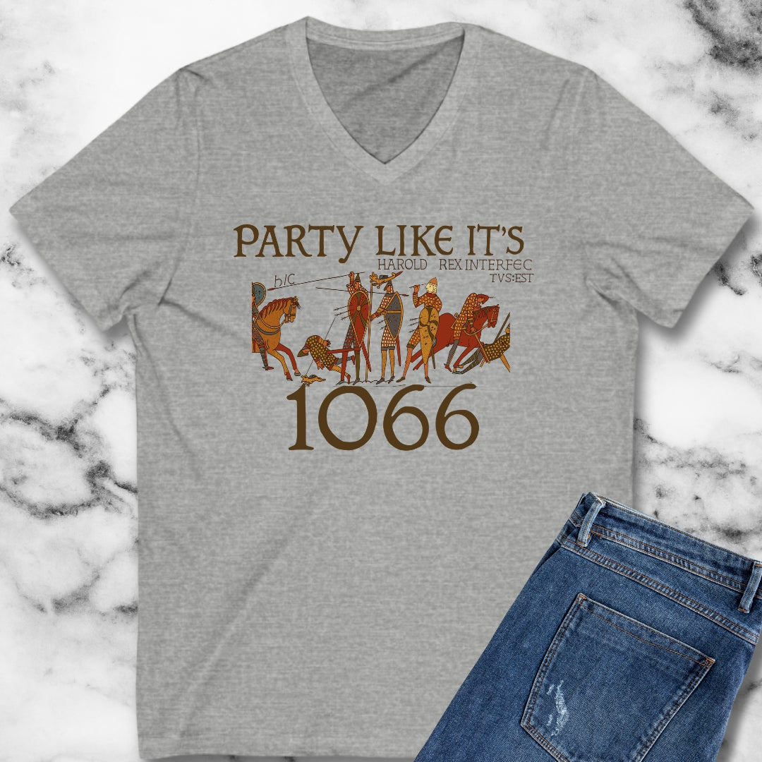 Party Like 1066 Bayeux Tapestry V-neck