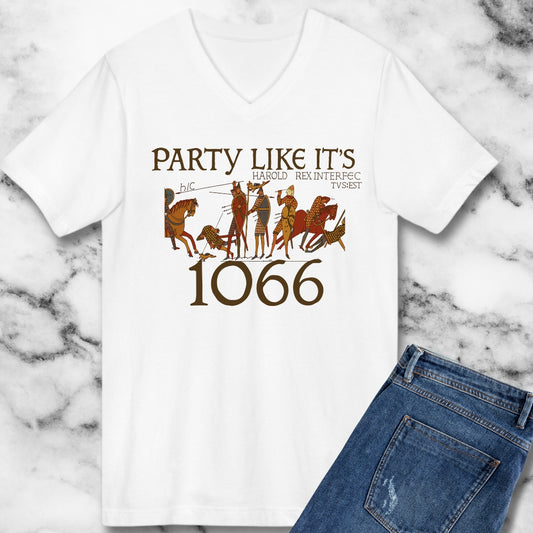 Party Like 1066 Bayeux Tapestry V-neck