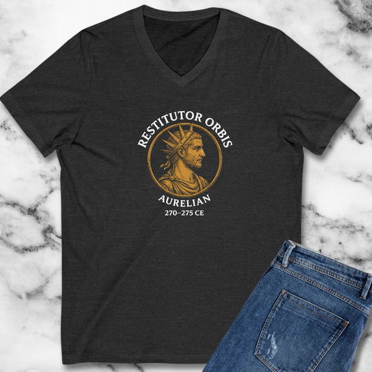 Aurelian Restitutor Orbis Restorer of the World V-Neck
