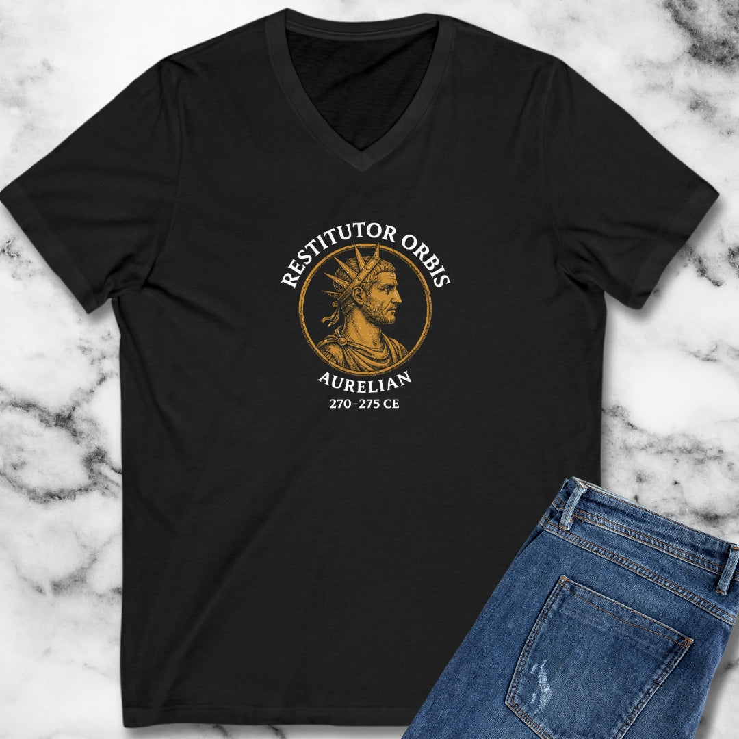 Aurelian Restitutor Orbis Restorer of the World V-Neck