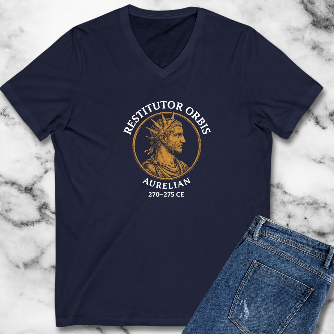 Aurelian Restitutor Orbis Restorer of the World V-Neck