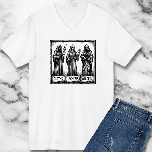 The 3 Fates Clotho Lachesis Atropos V-neck