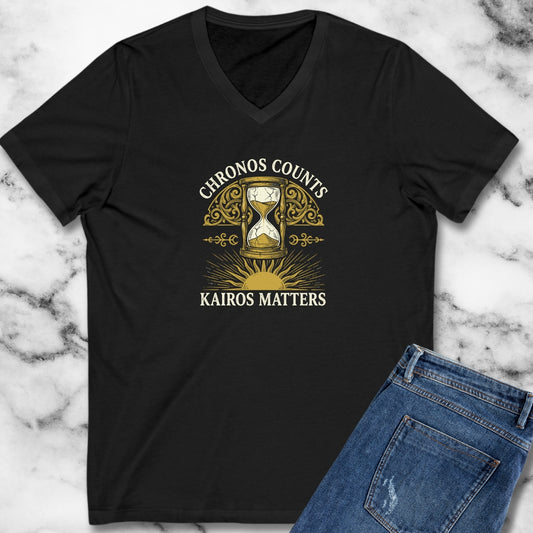Greek Chronos vs Kairos V-Neck Tee