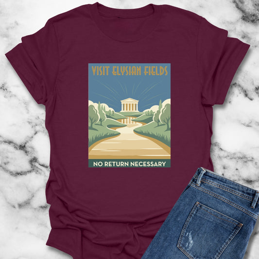 Visit Elysian Fields Retro Tourism T-Shirt