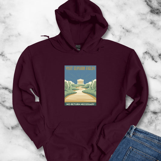 Visit Elysian Fields Retro Tourism Hoodie