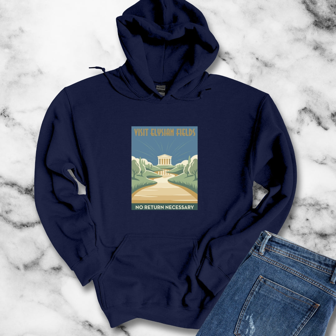 Visit Elysian Fields Retro Tourism Hoodie