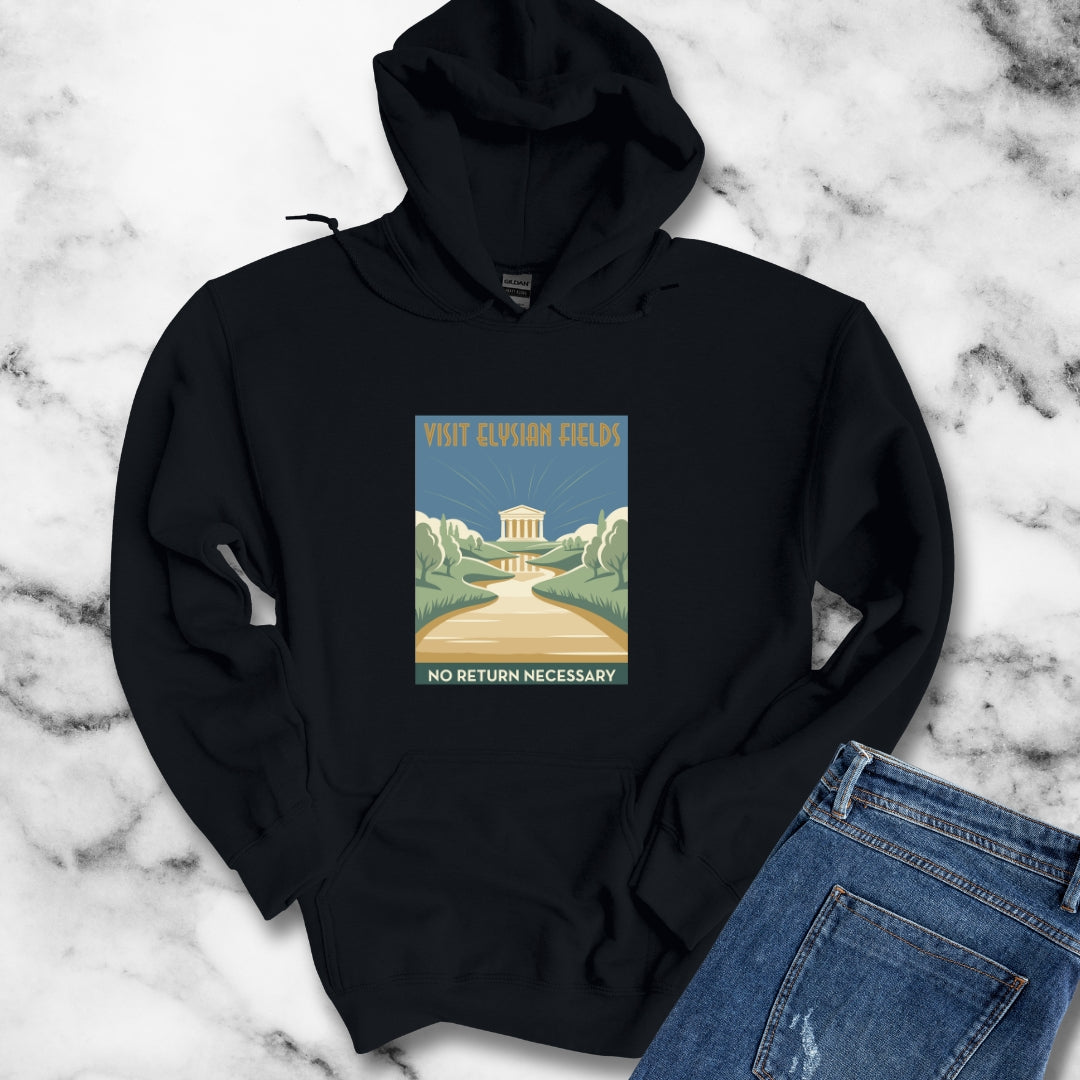 Visit Elysian Fields Retro Tourism Hoodie