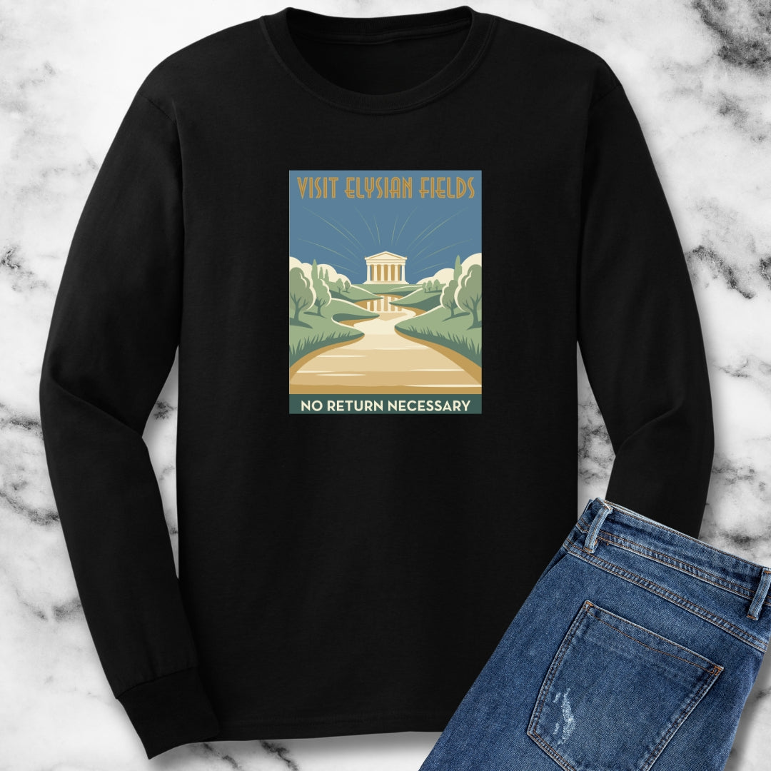 Visit Elysian Fields Retro Tourism Long Sleeve Tee
