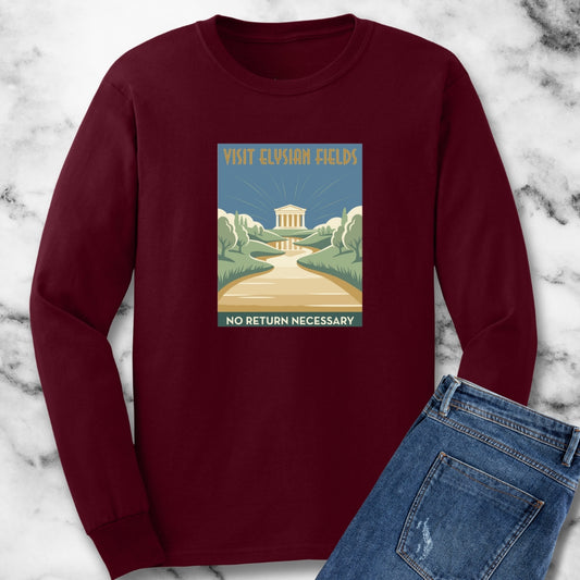Visit Elysian Fields Retro Tourism Long Sleeve Tee