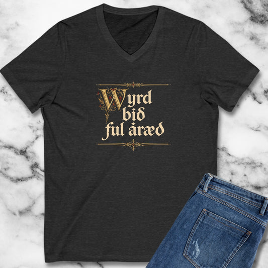 Old English Settled in Truth is Fate Wanderer V-Neck