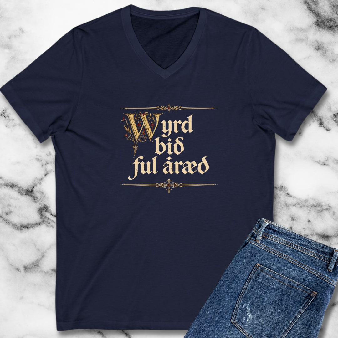 Old English Settled in Truth is Fate Wanderer V-Neck