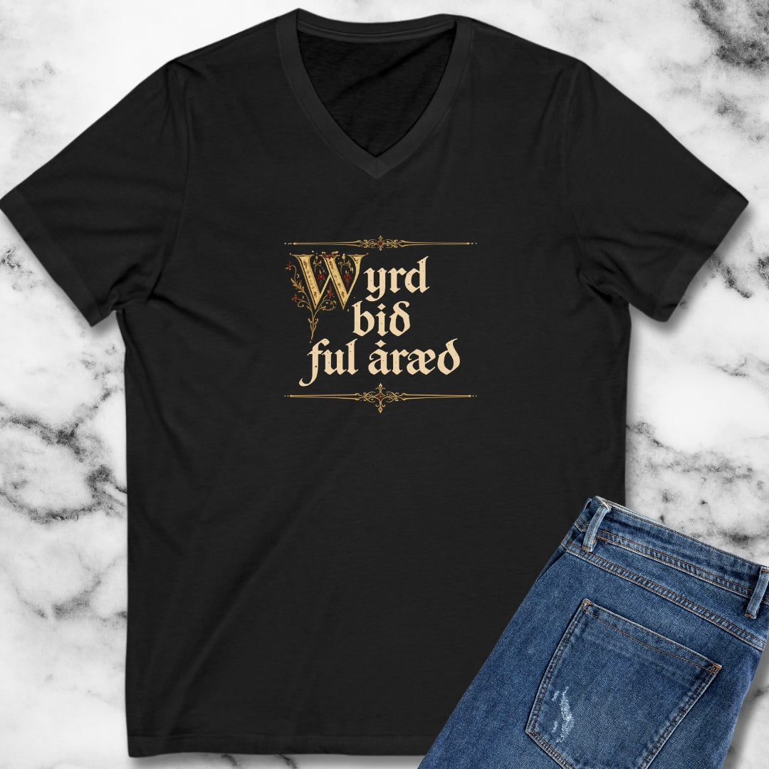 Old English Settled in Truth is Fate Wanderer V-Neck