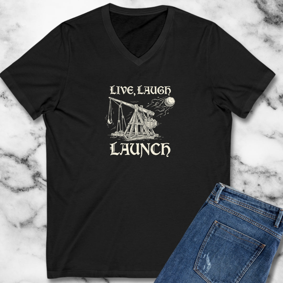 Live Laugh Launch Trebuchet V-Neck