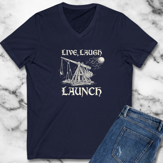 Live Laugh Launch Trebuchet V-Neck