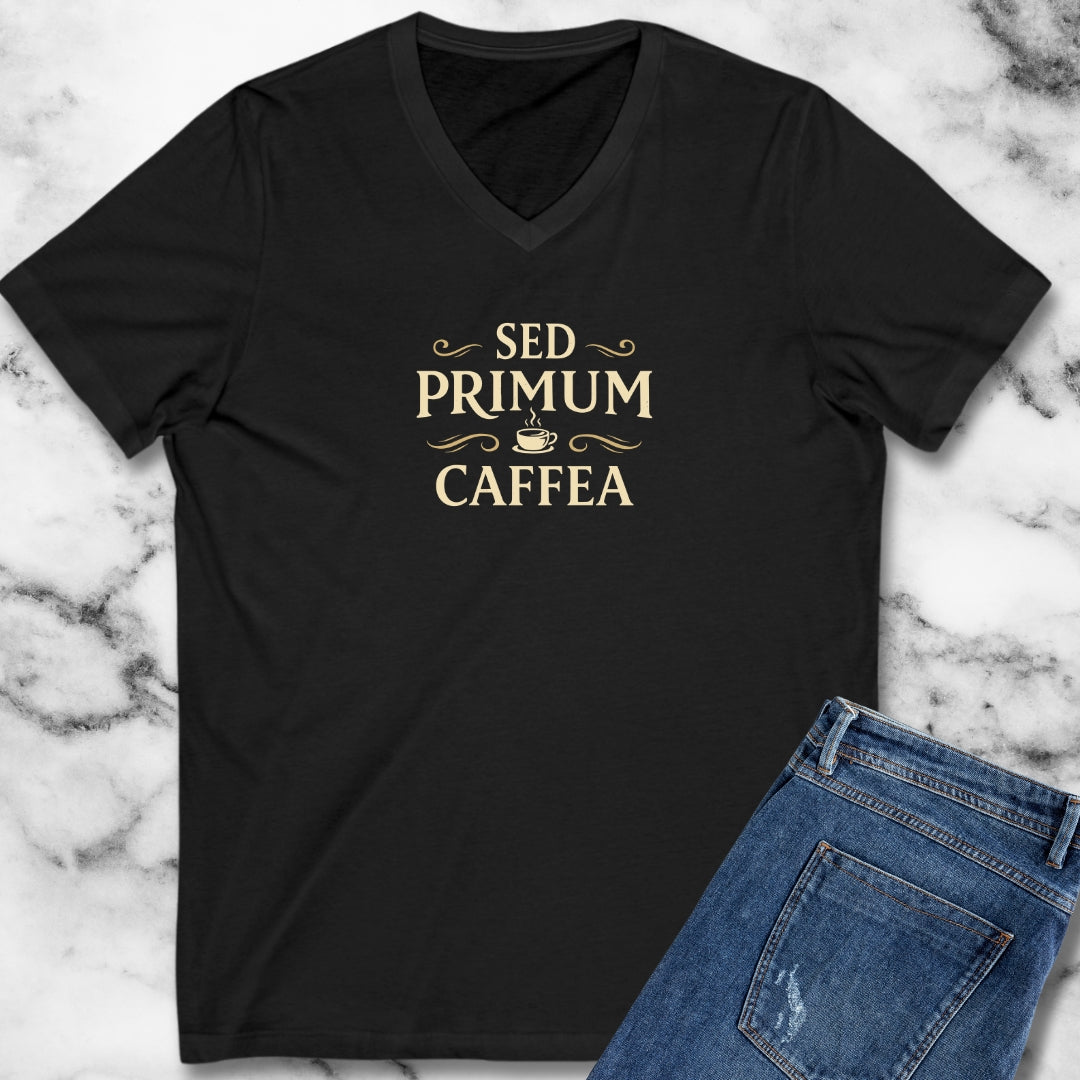 But First Coffee in Latin V-Neck