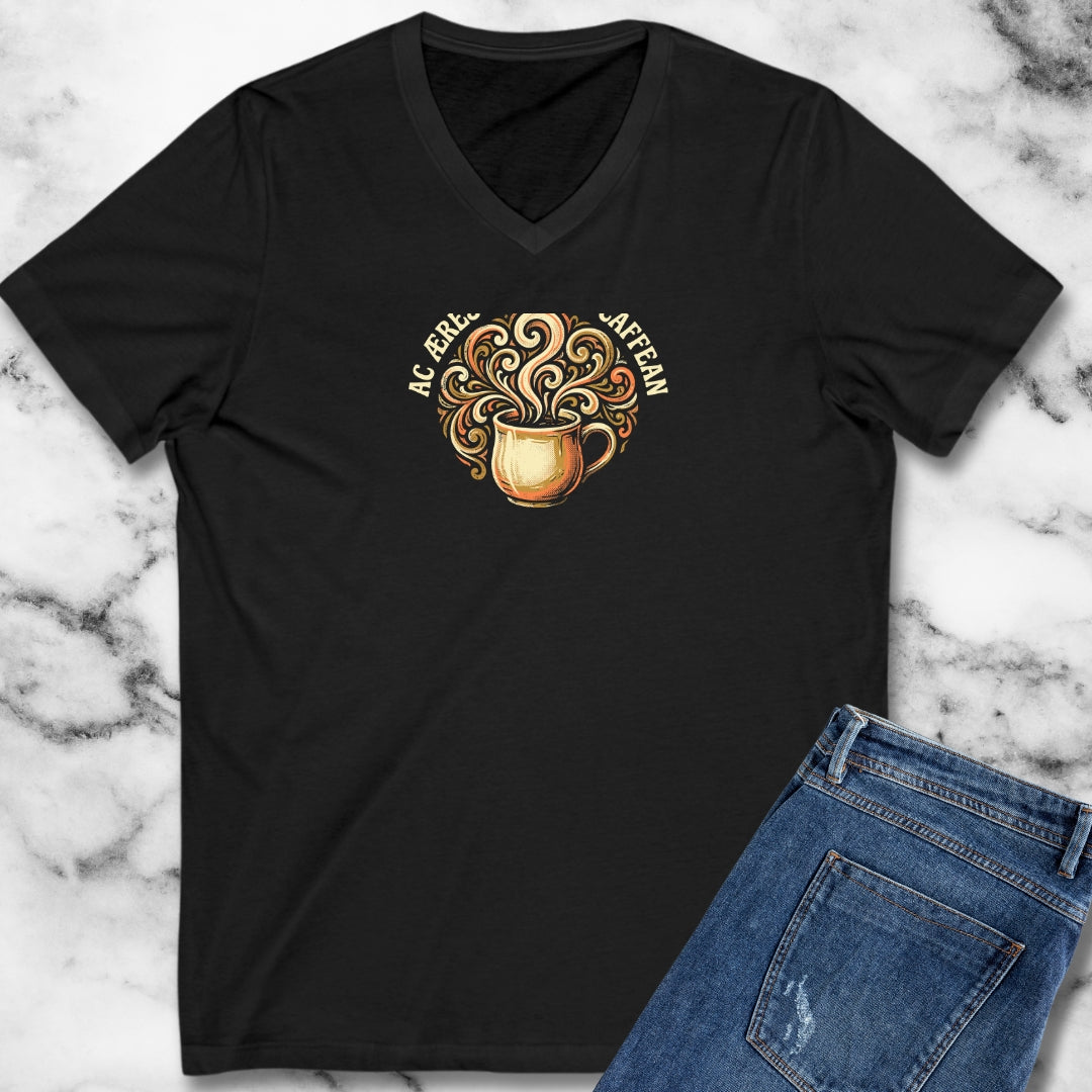But First Coffee in Old English V-Neck
