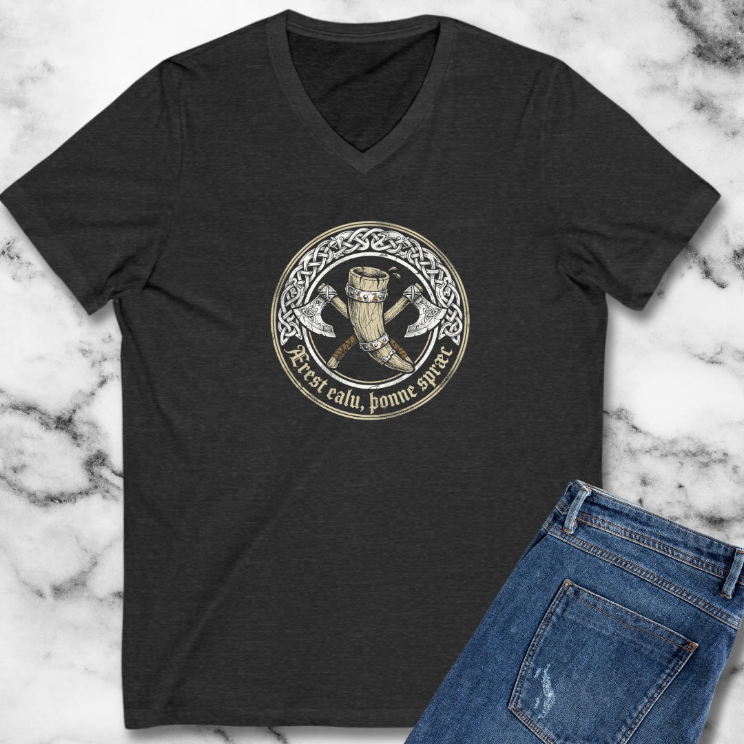 First Ale Then Speak Old English V-neck