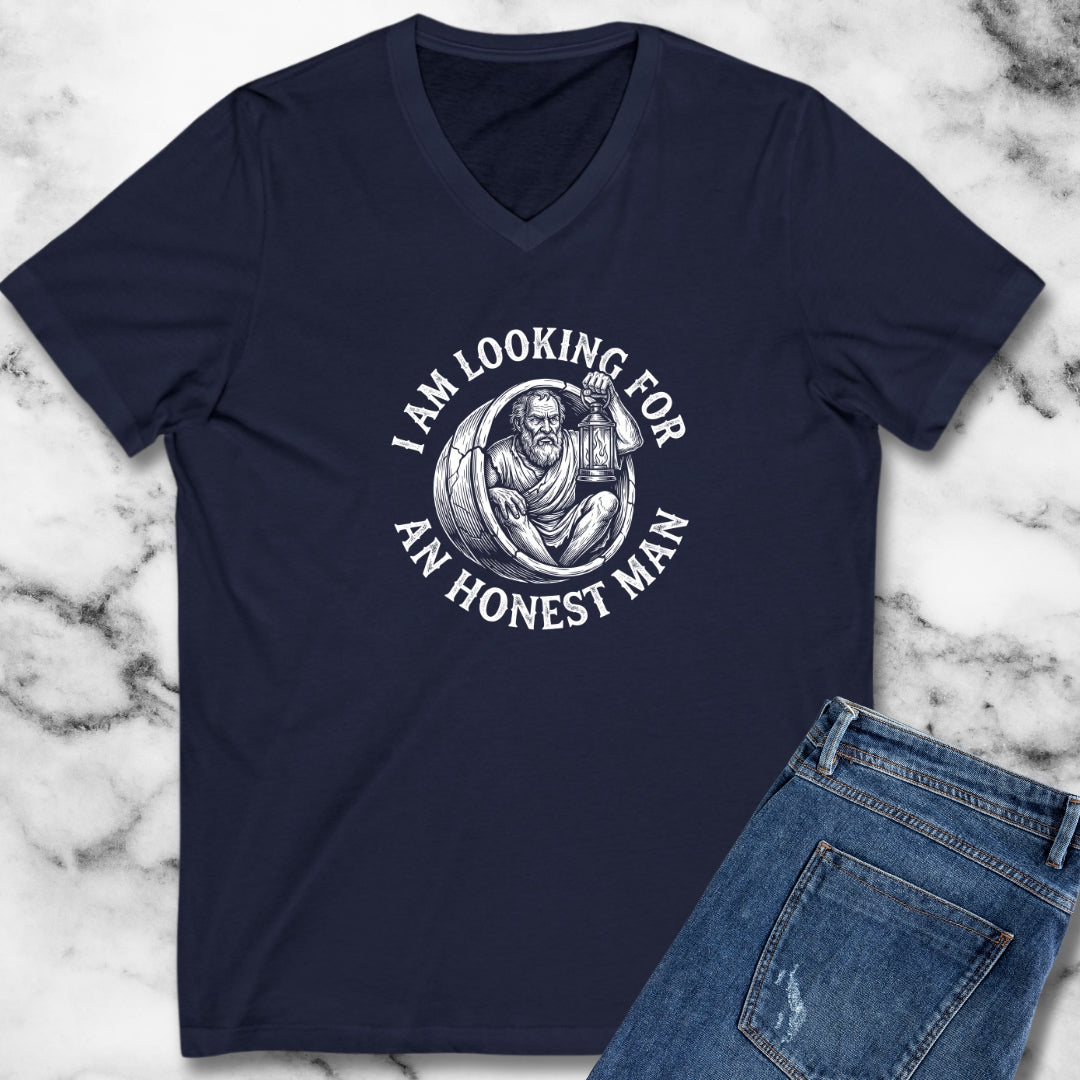 Diogenes of Sinope Looking for Honest Man Quote V-Neck