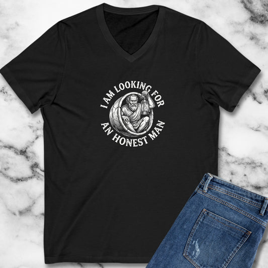 Diogenes of Sinope Looking for Honest Man Quote V-Neck