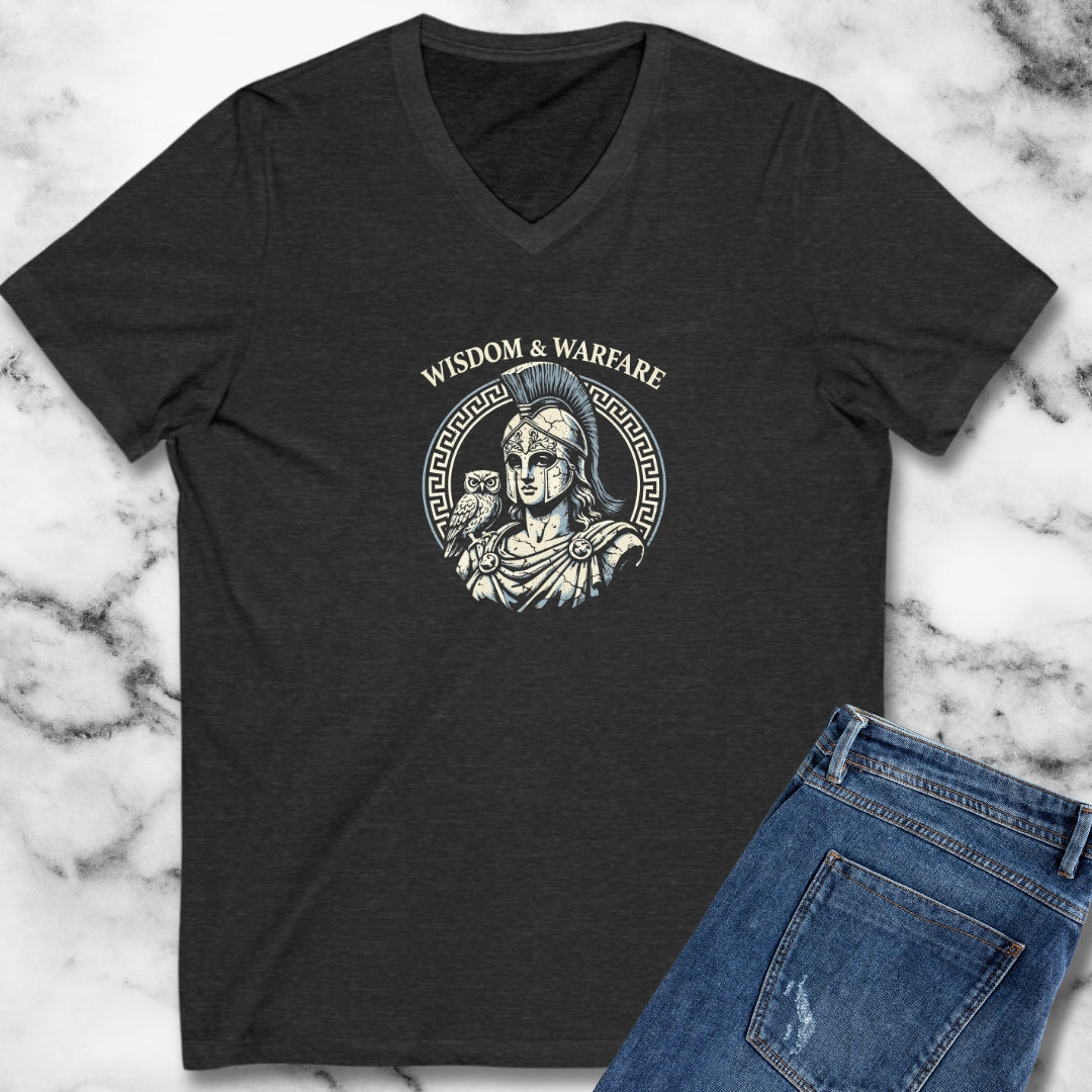 Athena Wisdom Warfare Owl V-neck