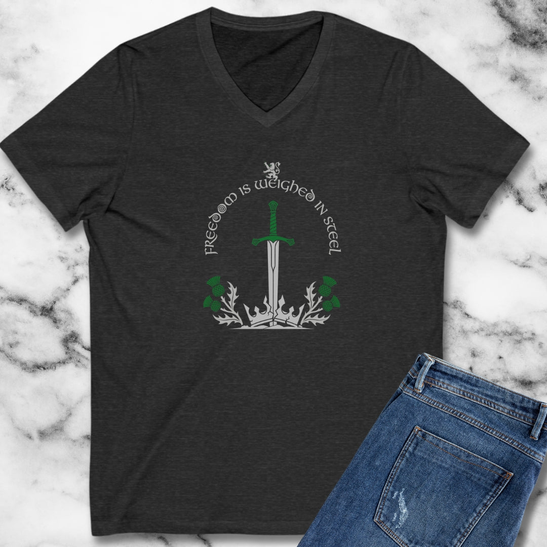 Scottish Freedom is Weighed in Steel V-neck