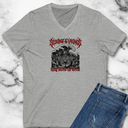 King Alfred Scourge of the Vikings V-neck