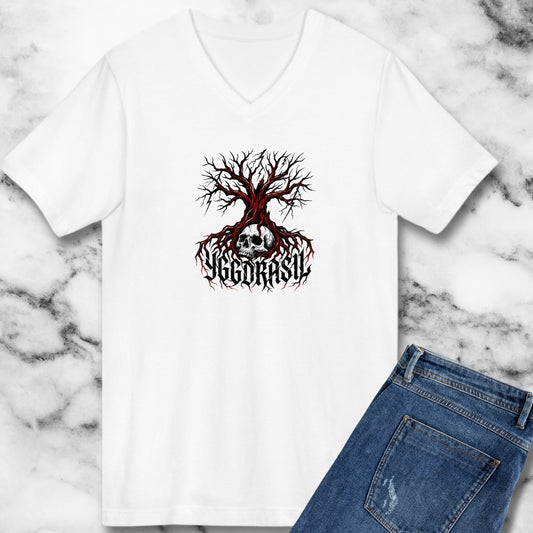 Yggdrasil Tree with Skull V-neck