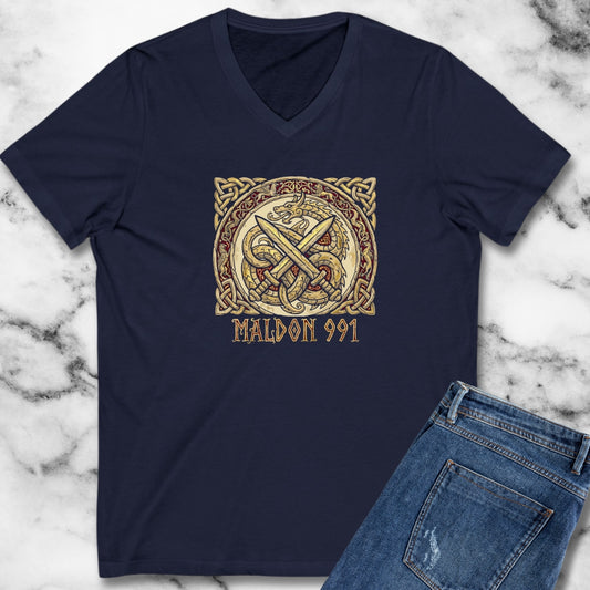 Battle of Maldon King Æthelred vs Vikings V-neck