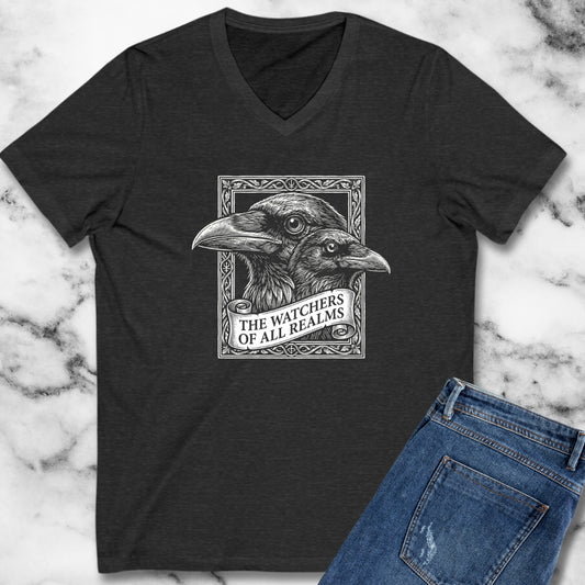 Huginn and Muninn Odin Ravens the Watchers V-neck