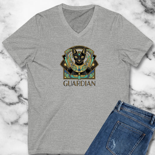 Bastet Guardian Art Deco V-neck