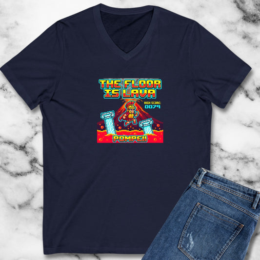 Pompeii Floor is Lava 8 Bit V-neck