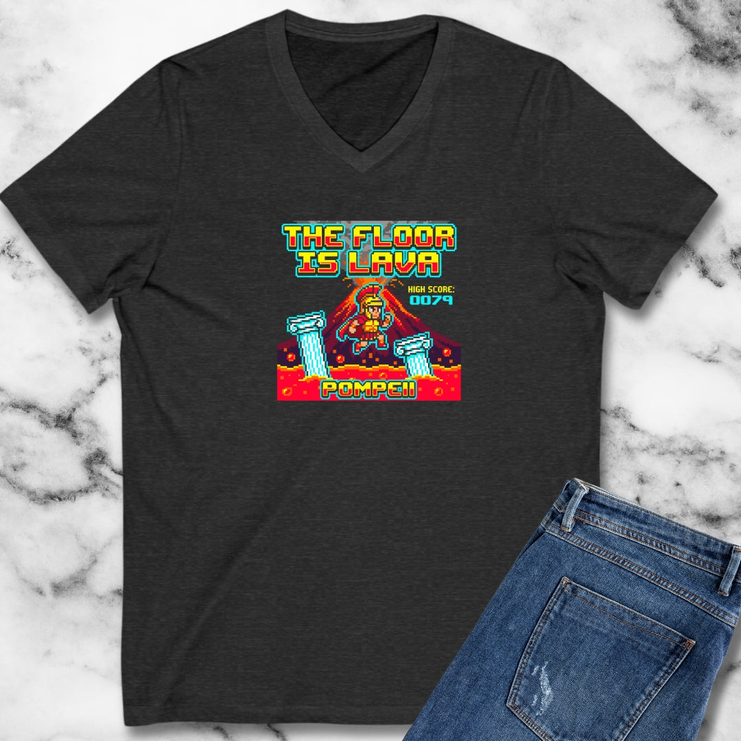 Pompeii Floor is Lava 8 Bit V-neck