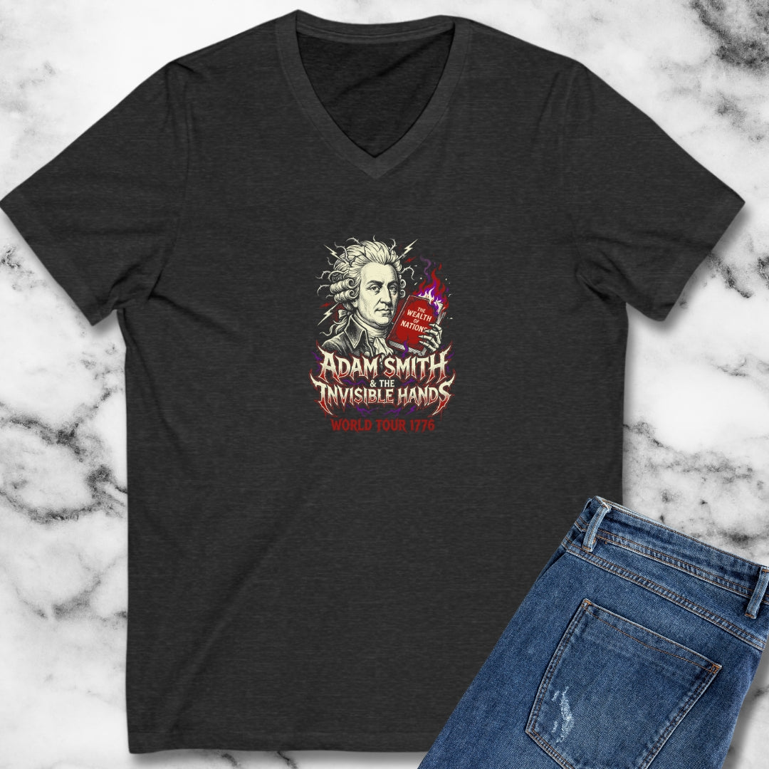 Heavy Metal Adam Smith Invisible Hand Tour V-Neck