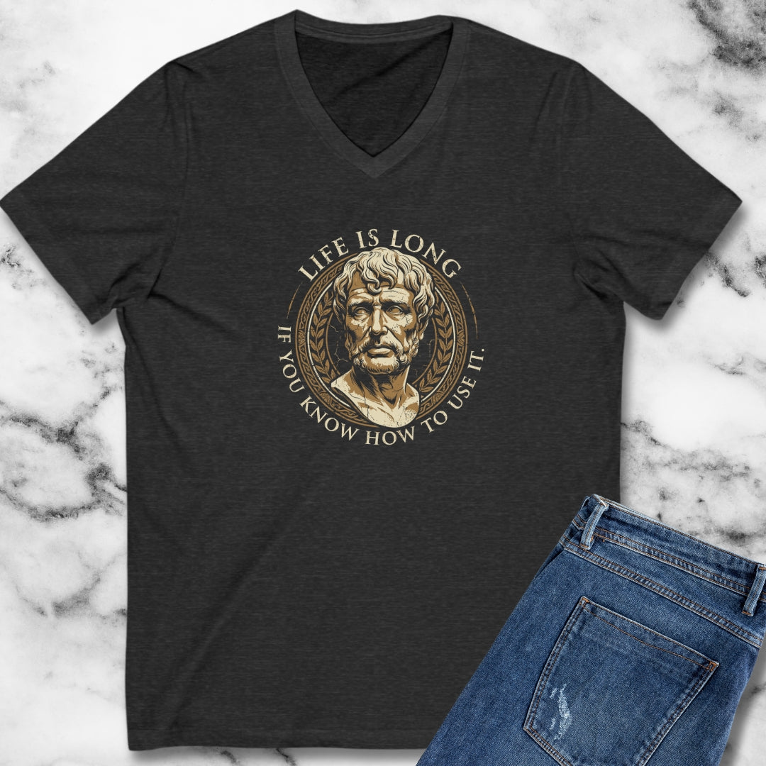 Seneca Life Is Long Quote V-Neck