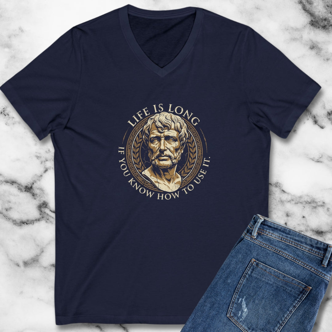 Seneca Life Is Long Quote V-Neck