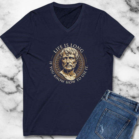 Seneca Life Is Long Quote V-Neck