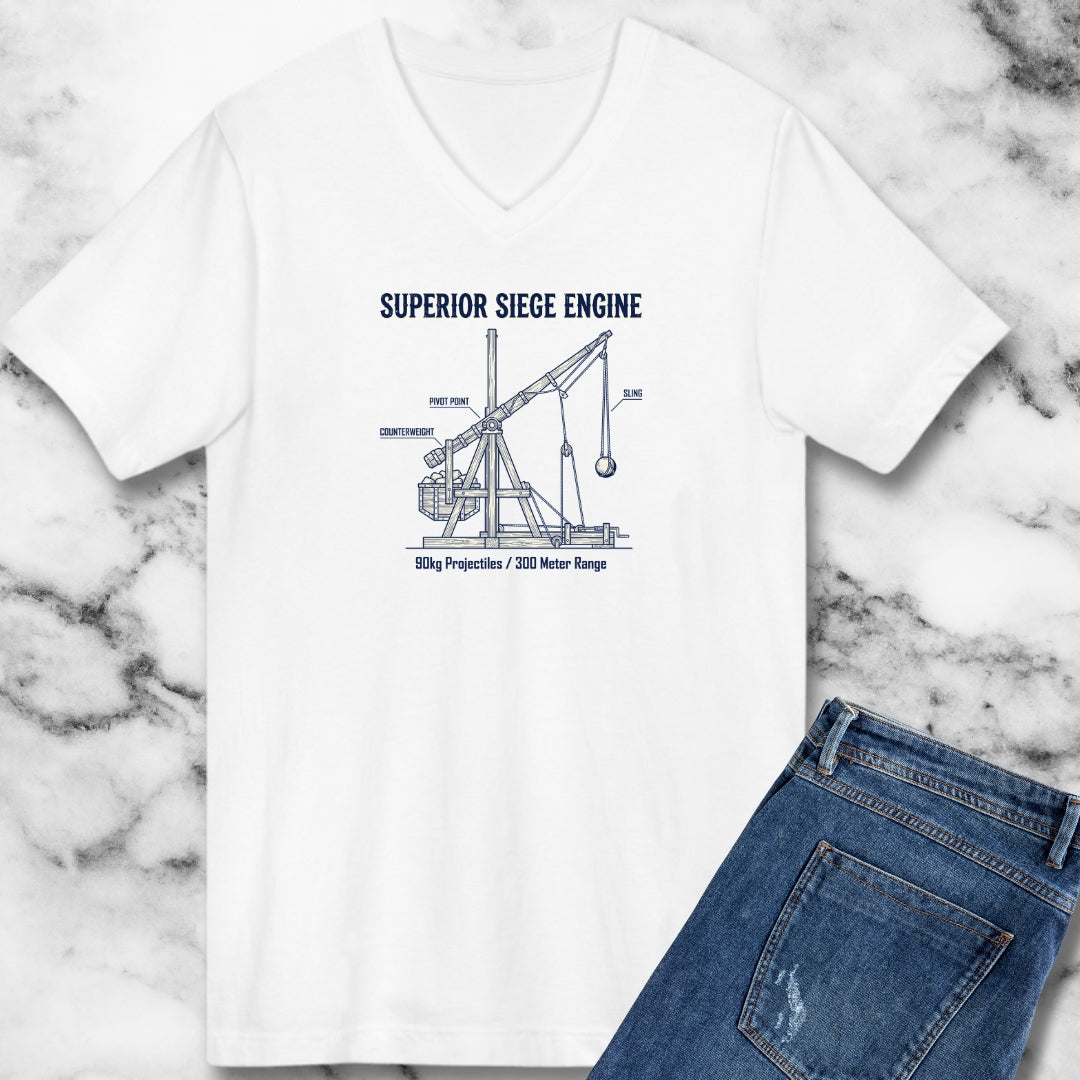 Trebuchet Schematic Siege Engine V-neck