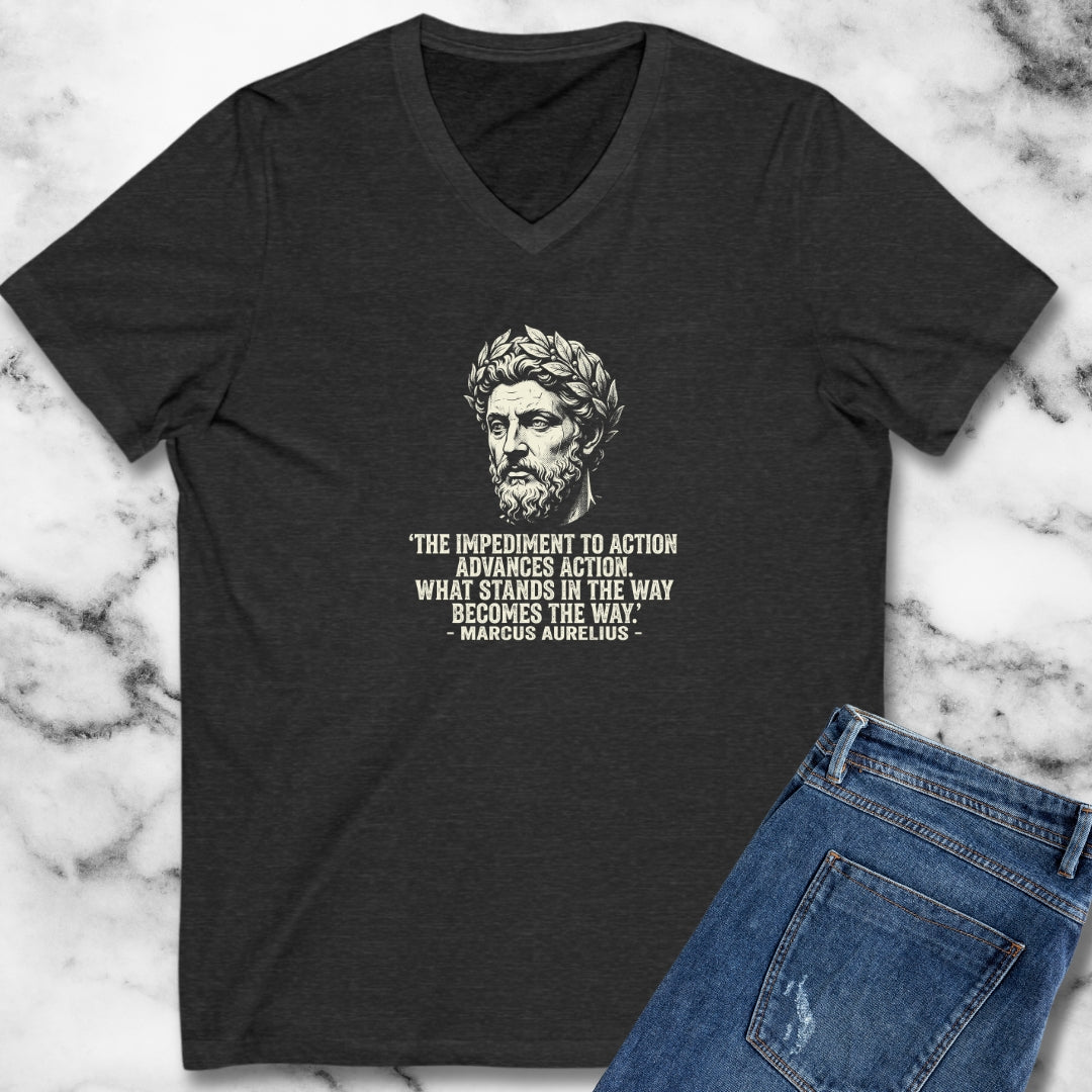 Marcus Aurelius Quote The Obstacle is the Way V-Neck