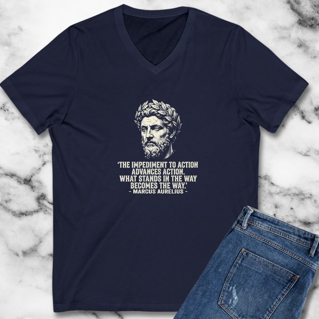 Marcus Aurelius Quote The Obstacle is the Way V-Neck