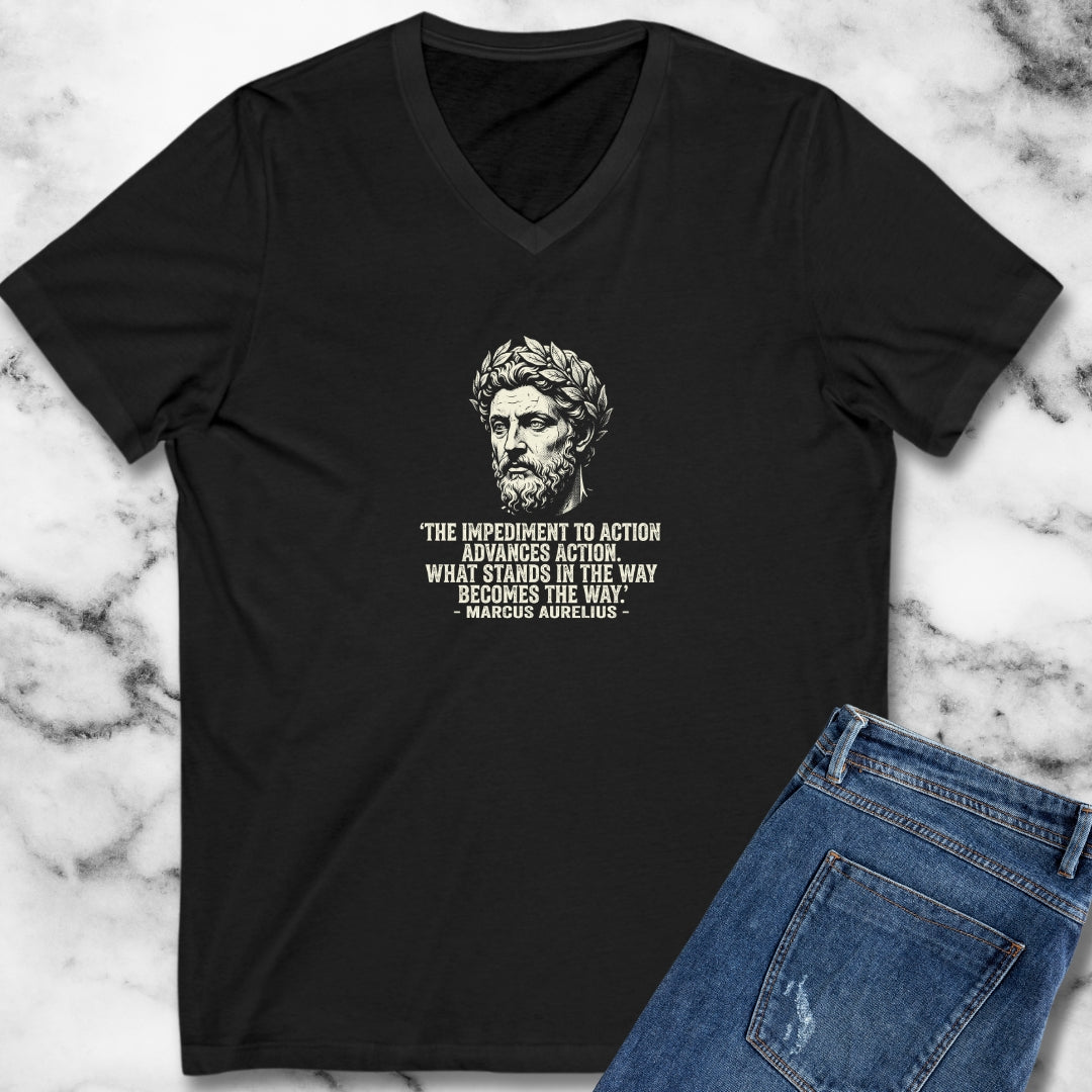 Marcus Aurelius Quote The Obstacle is the Way V-Neck