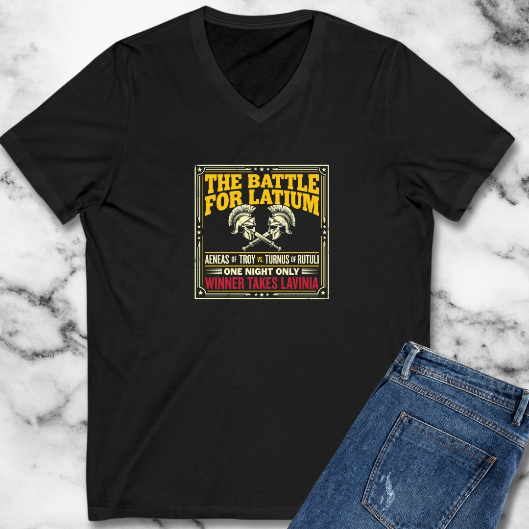 Aeneas Battle for Latium V-Neck