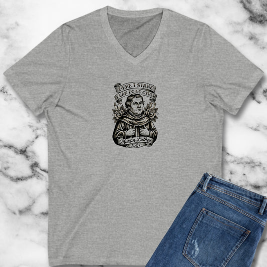 Martin Luther Here I Stand Quote V-neck Tee