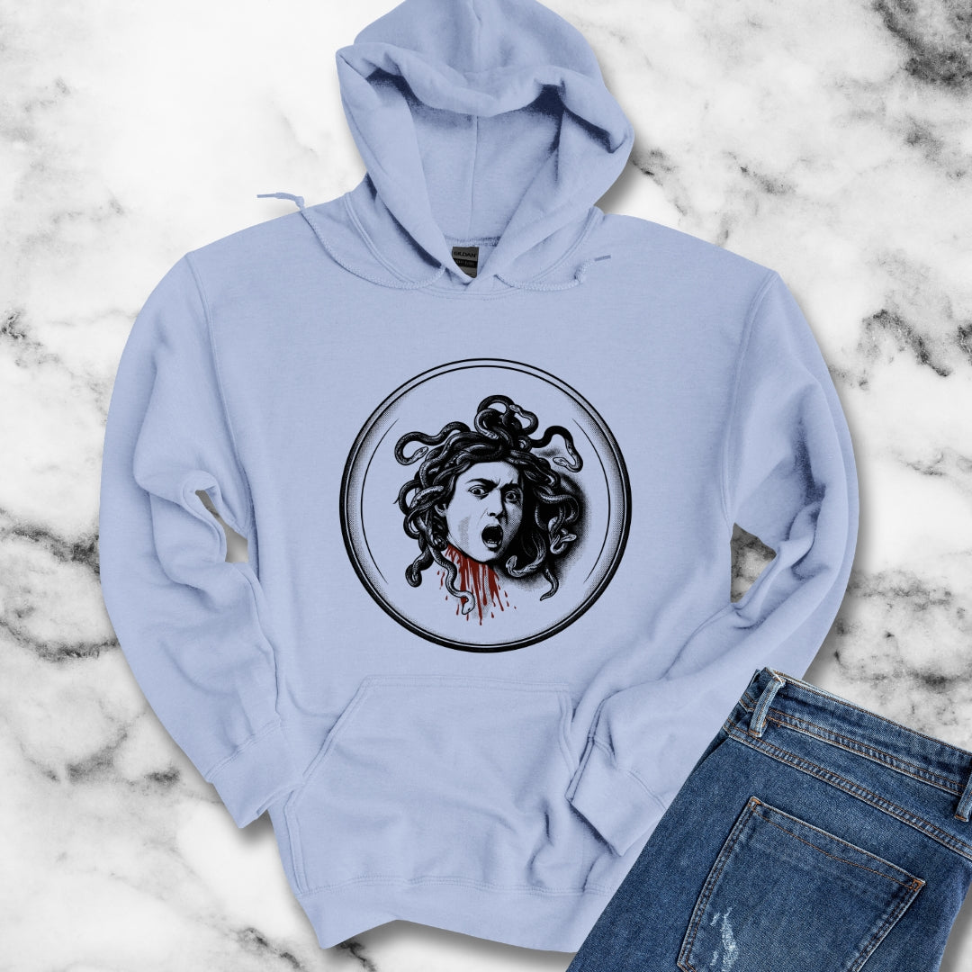 Caravaggio's Medusa B&W Hoodie