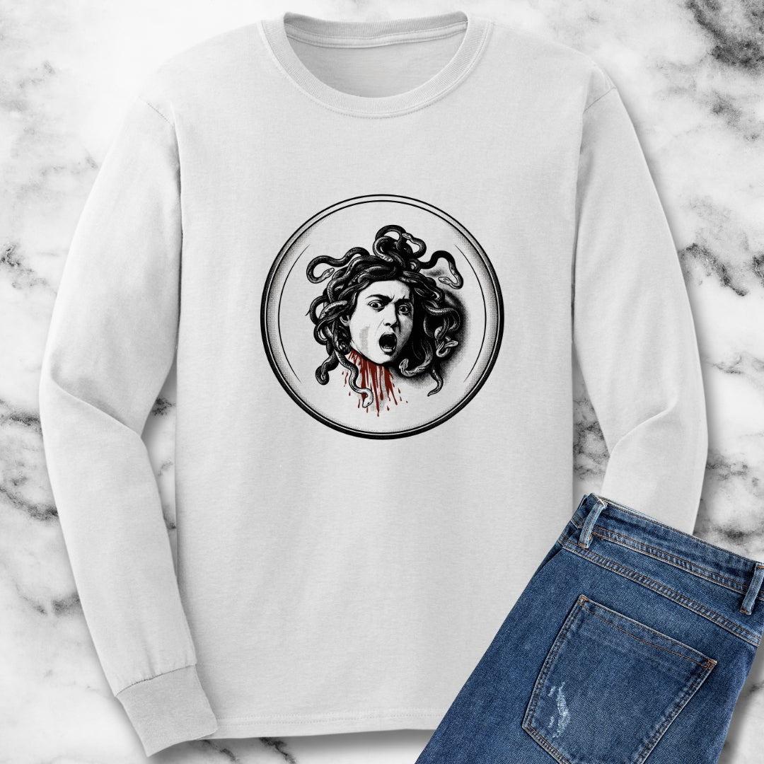 Caravaggio's Medusa B&W Long Sleeve