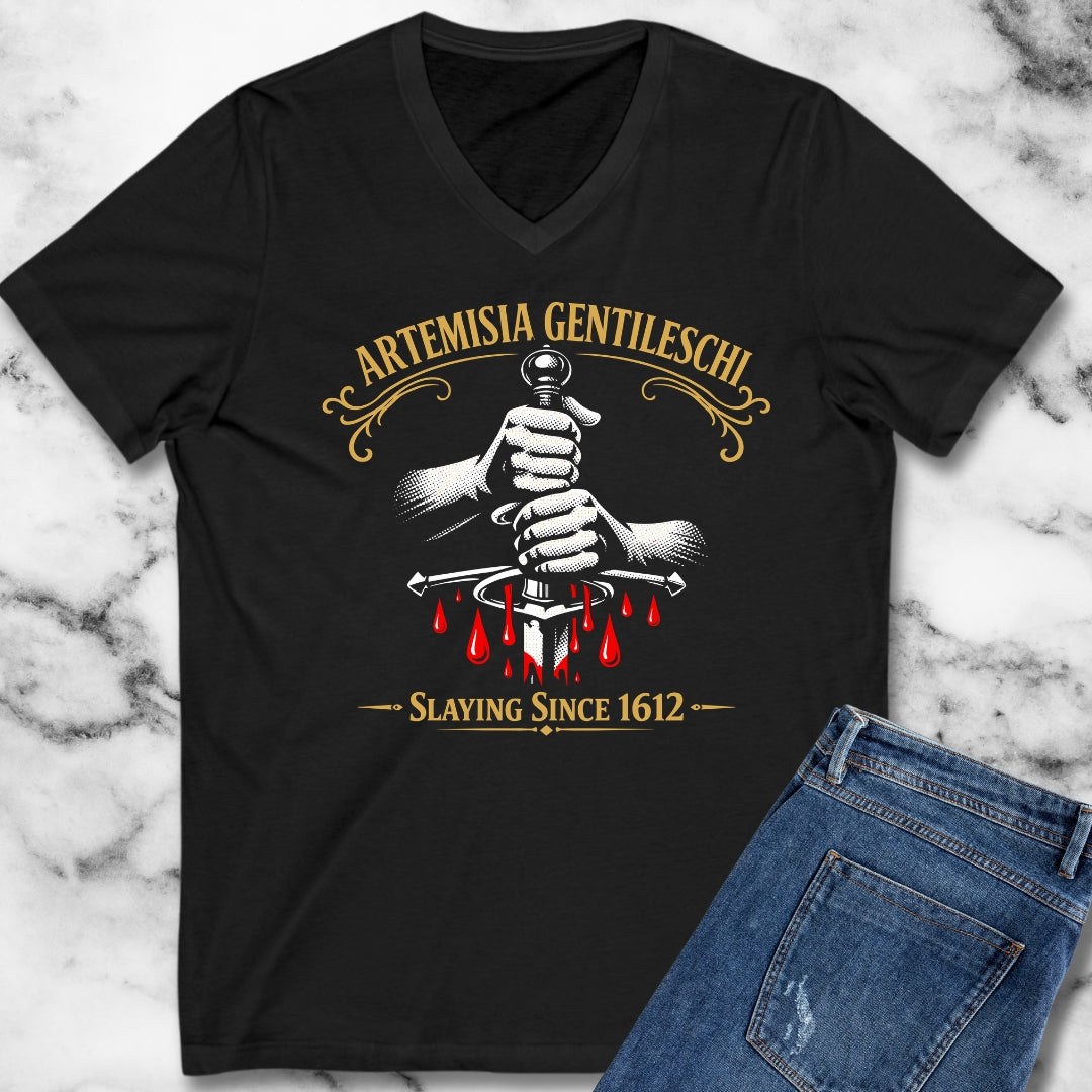 Artemesia Gentileschi Painter V-Neck