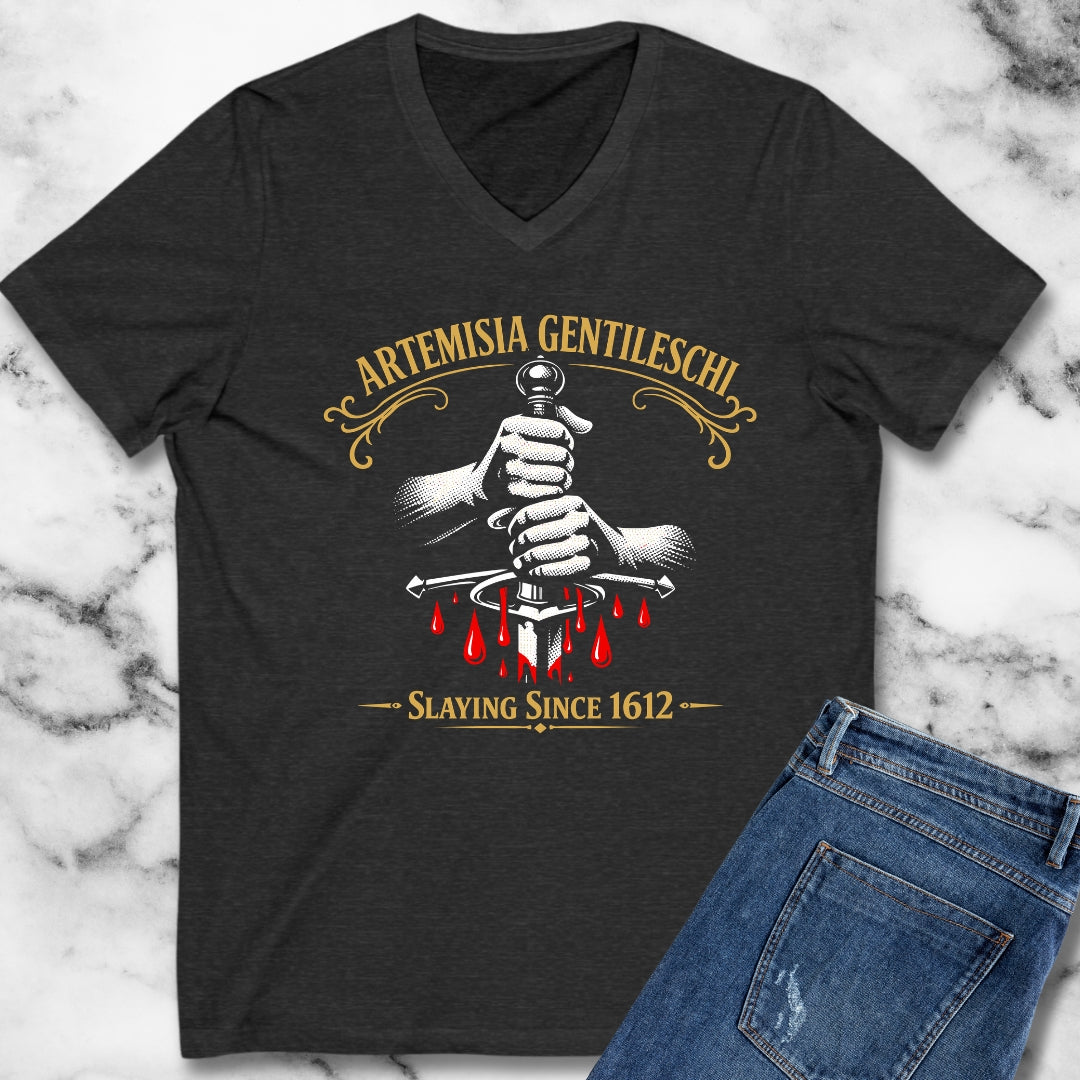 Artemesia Gentileschi Painter V-Neck