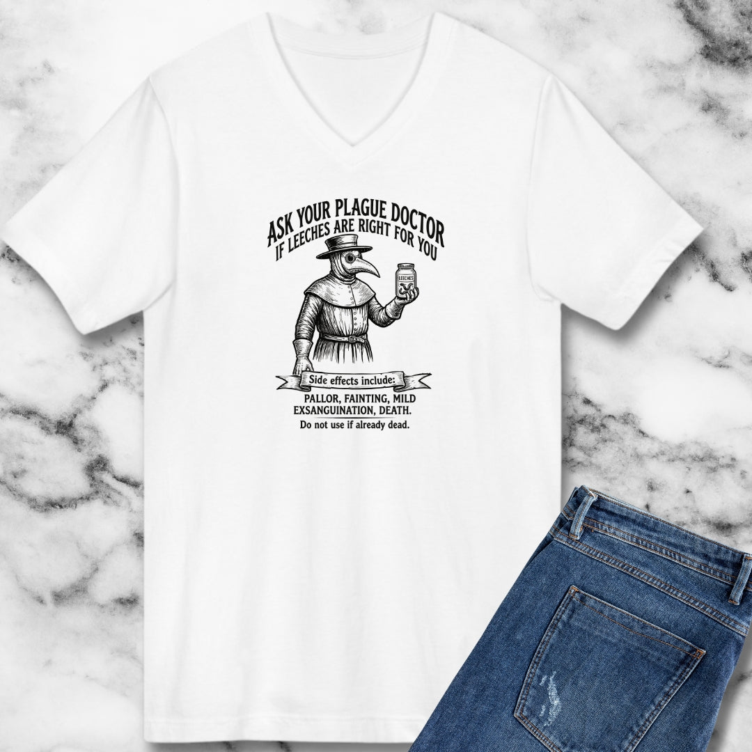 Plague Doctor Leeches Ad V-neck