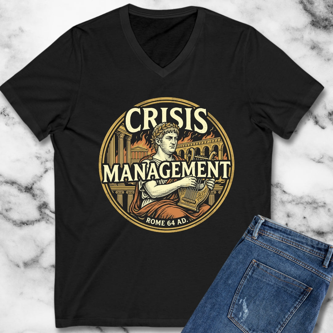Emperor Nero Crisis Management Rome Burning V-Neck
