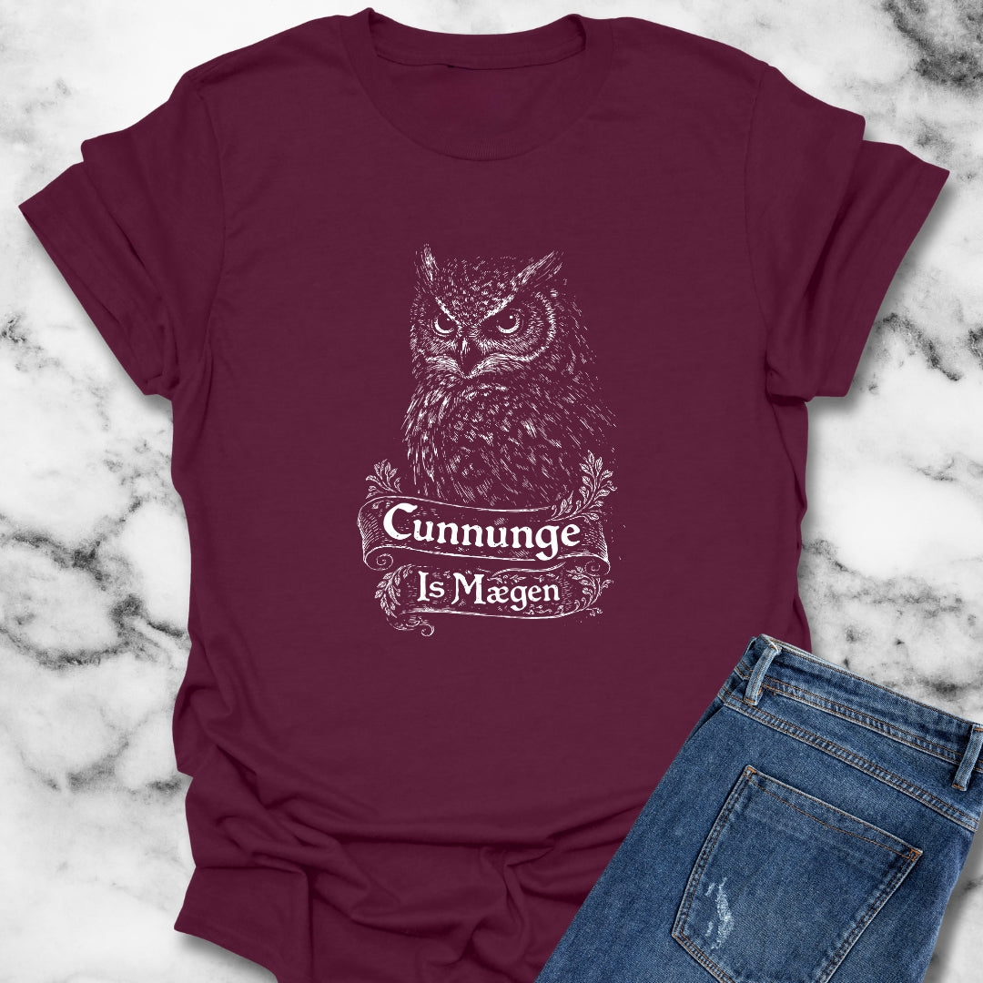 Old English Knowledge is Power Owl T-Shirt