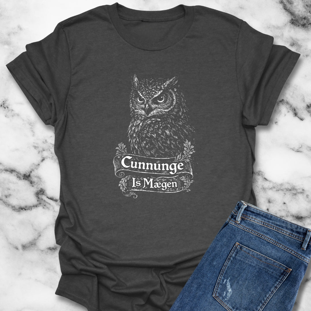 Old English Knowledge is Power Owl T-Shirt
